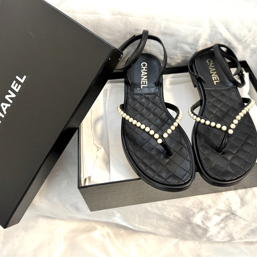 Chanel Pearl Strap Sandals